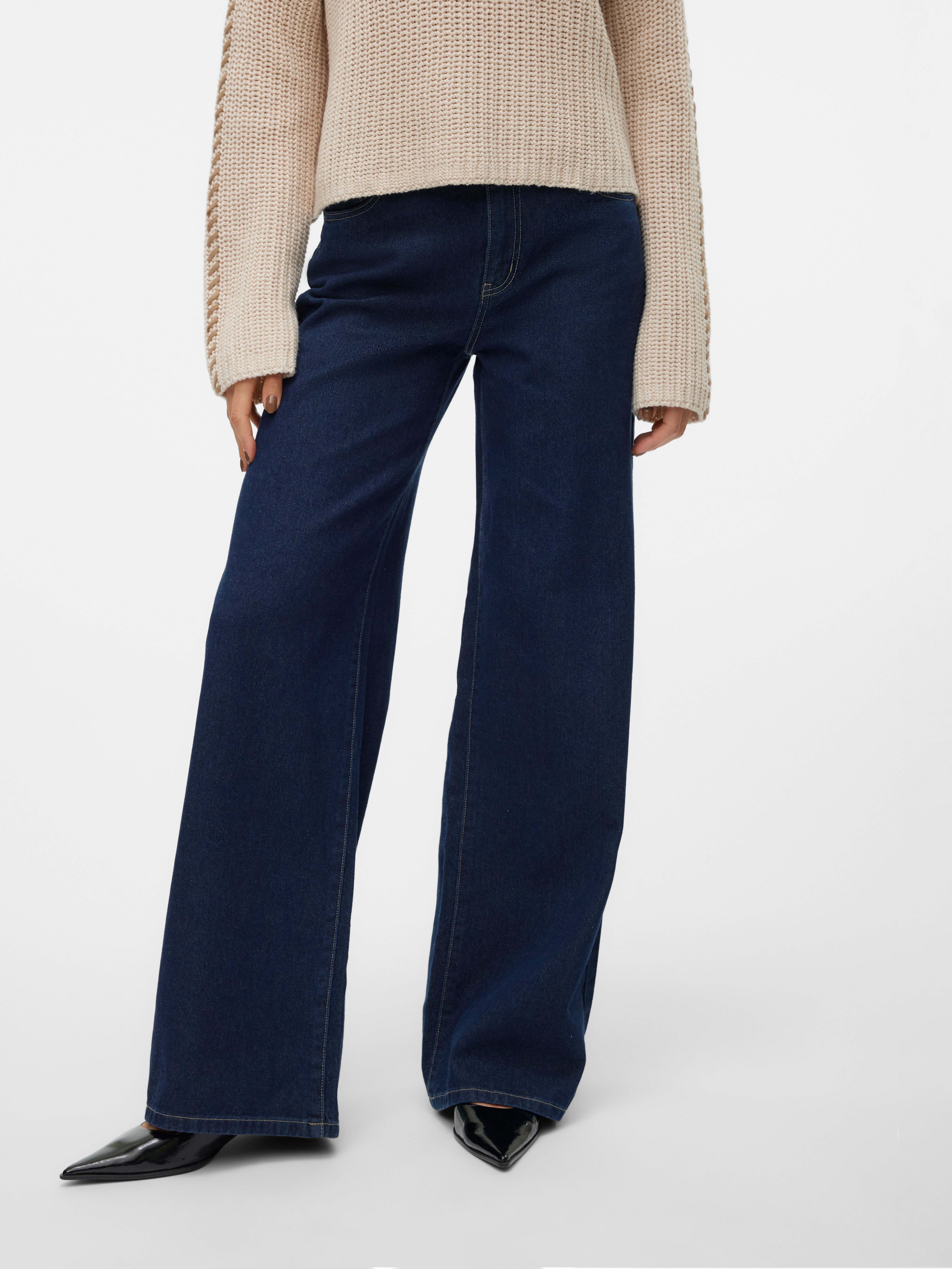 VMREMY Mittlere Taille Weit geschnitten Jeans | Dunkelblau | Vero 