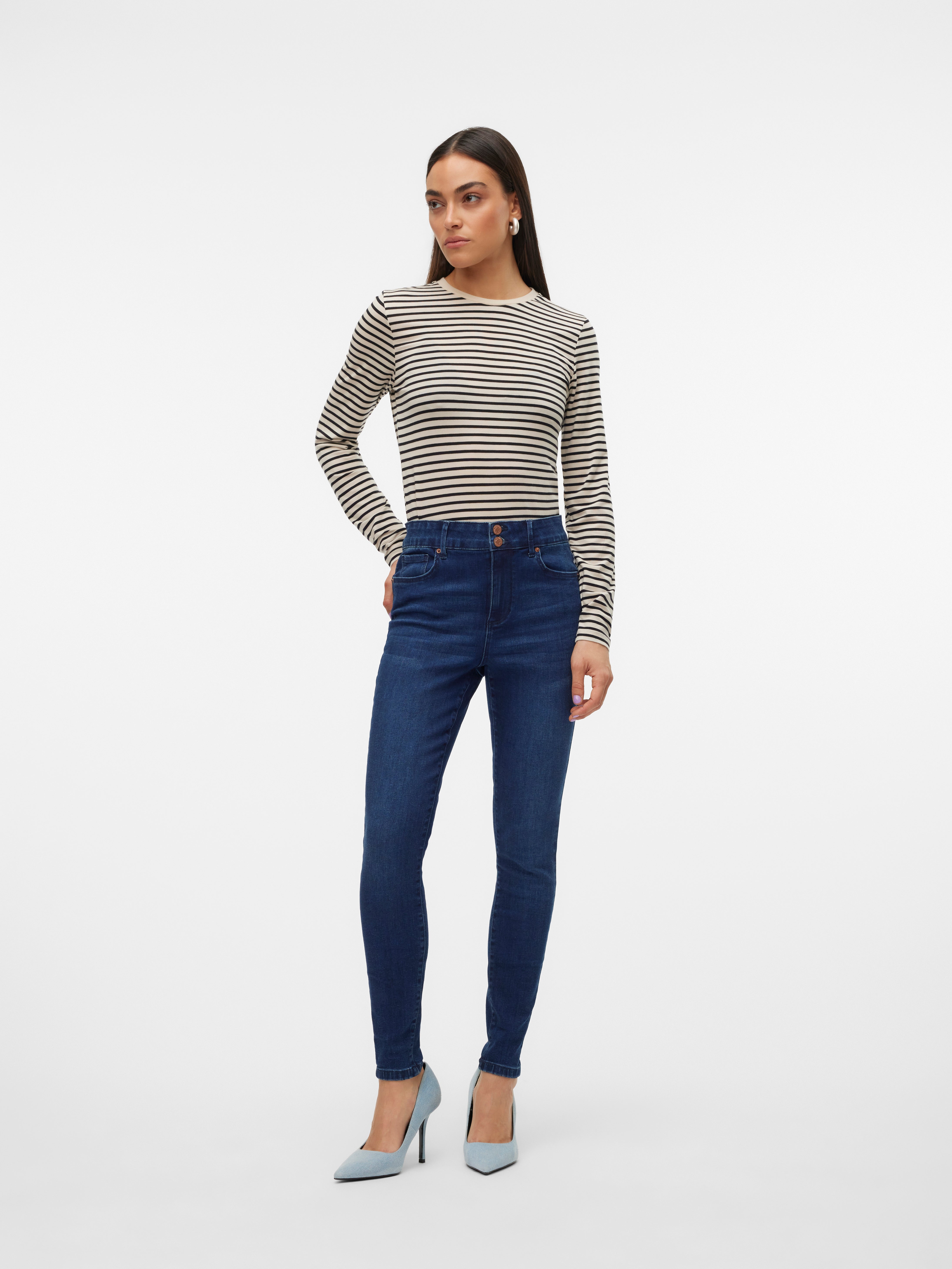 VMSOPHIA Hög midja Slim Fit Jeans