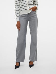 Vero Moda VMREBECCA Talle superalto Corte wide leg Vaqueros -Medium Grey Denim - 10316190