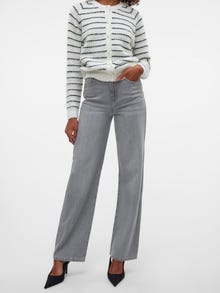 Vero Moda VMREBECCA Talle superalto Corte wide leg Vaqueros -Medium Grey Denim - 10316190