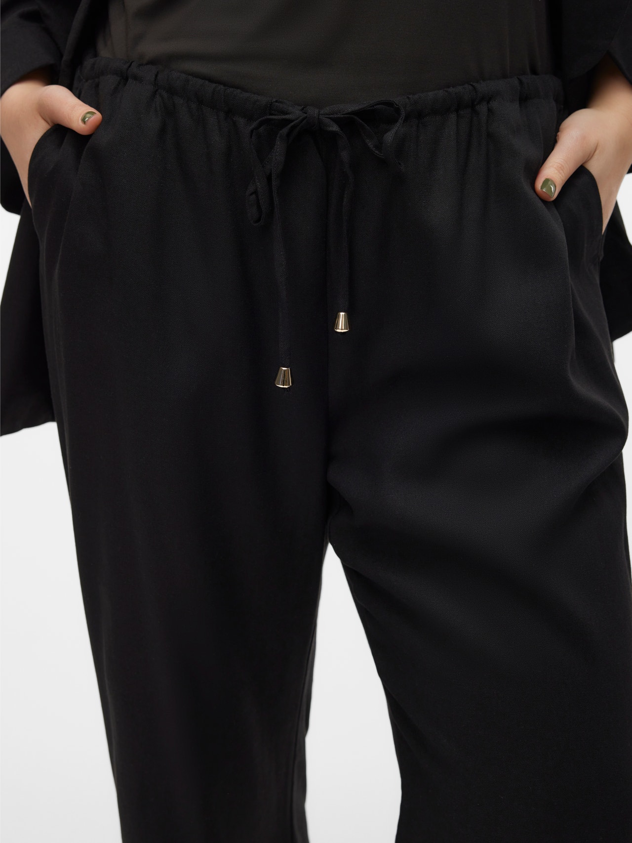 Vero Moda VMDINNA Mid waist Trousers -Black - 10316279