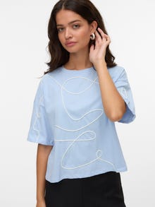 Vero Moda VMTAMMIE T-skjorte -Chambray Blue - 10316349