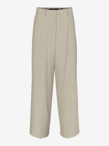 Vero Moda VMTROIAN Mid waist Trousers -Oatmeal - 10316370