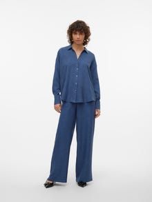 Vero Moda VMMELANEY High waist Trousers -Dark Denim - 10316385