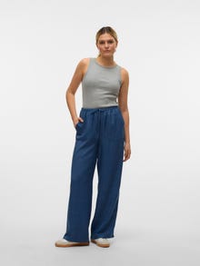 Vero Moda VMMELANEY High waist Trousers -Dark Denim - 10316385