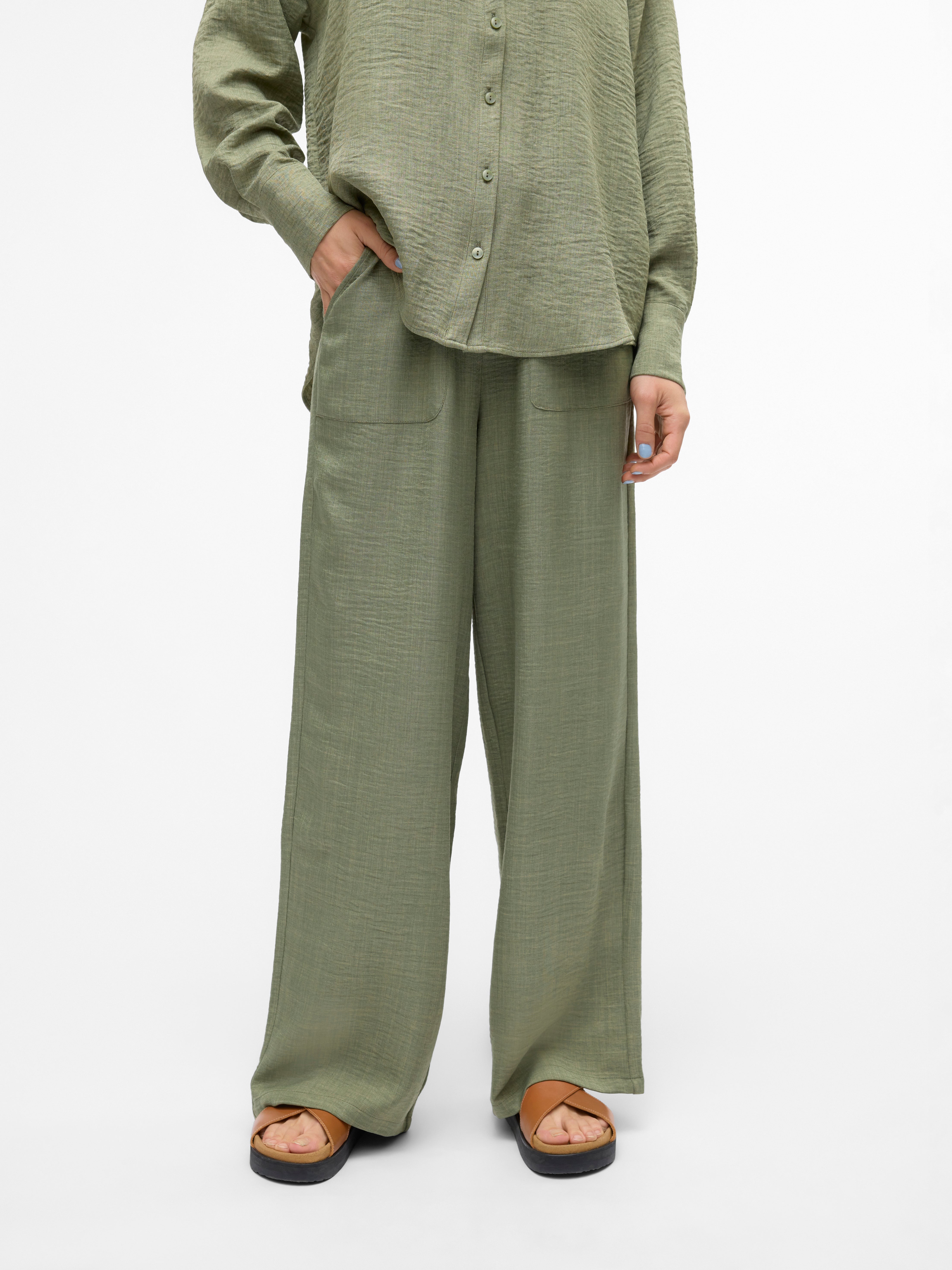 VMMELANEY Hohe Taille Hose | Mittelgrün | Vero Moda®