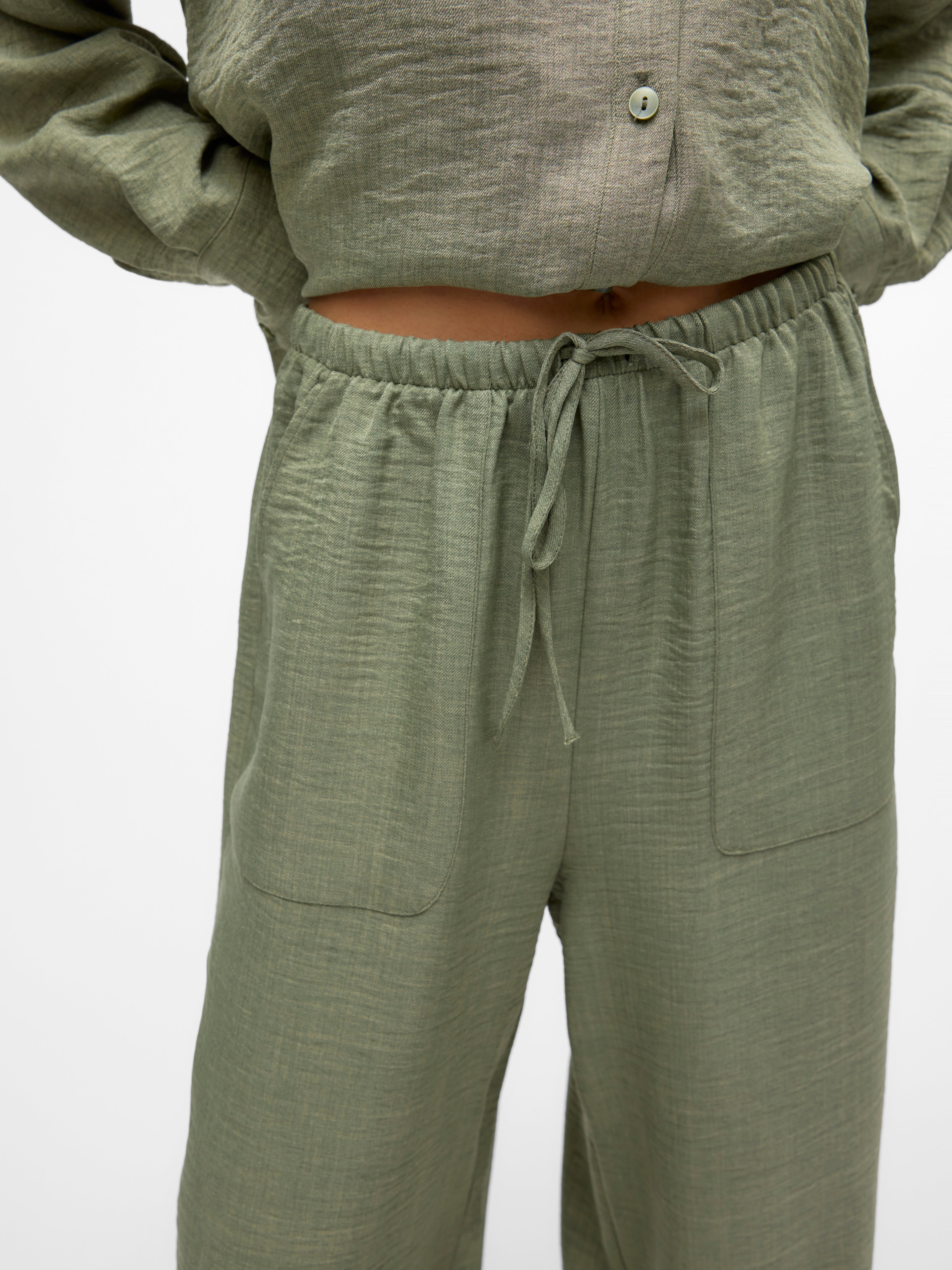 VMMELANEY Hohe Taille Hose | Mittelgrün | Vero Moda®