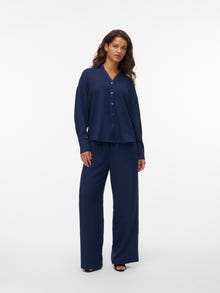 Vero Moda VMMELANEY Taille haute Pantalons -Navy Blazer - 10316385