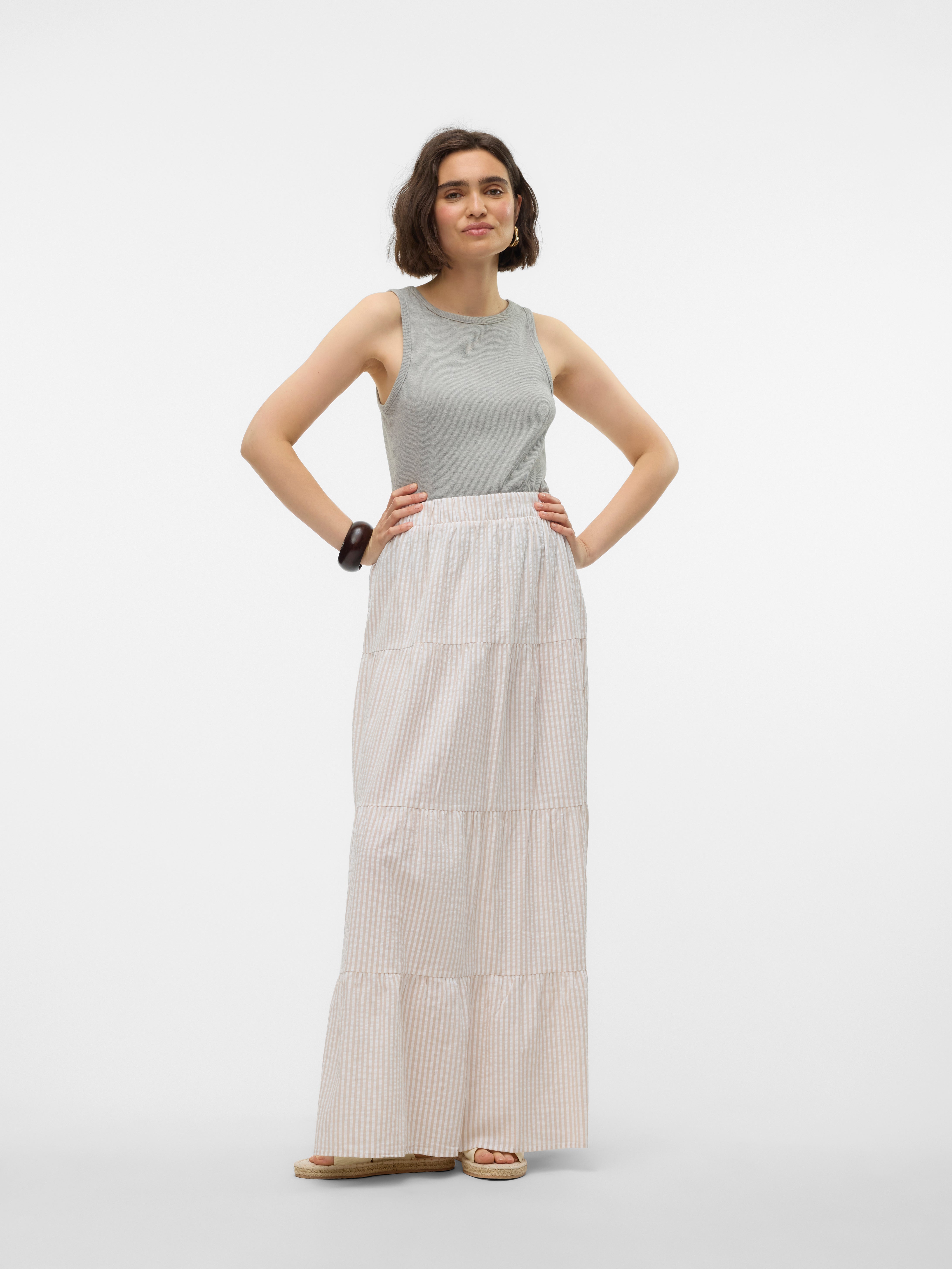 VMMOLLY Hohe Taille Langer Rock | Mittelbraun | Vero Moda®