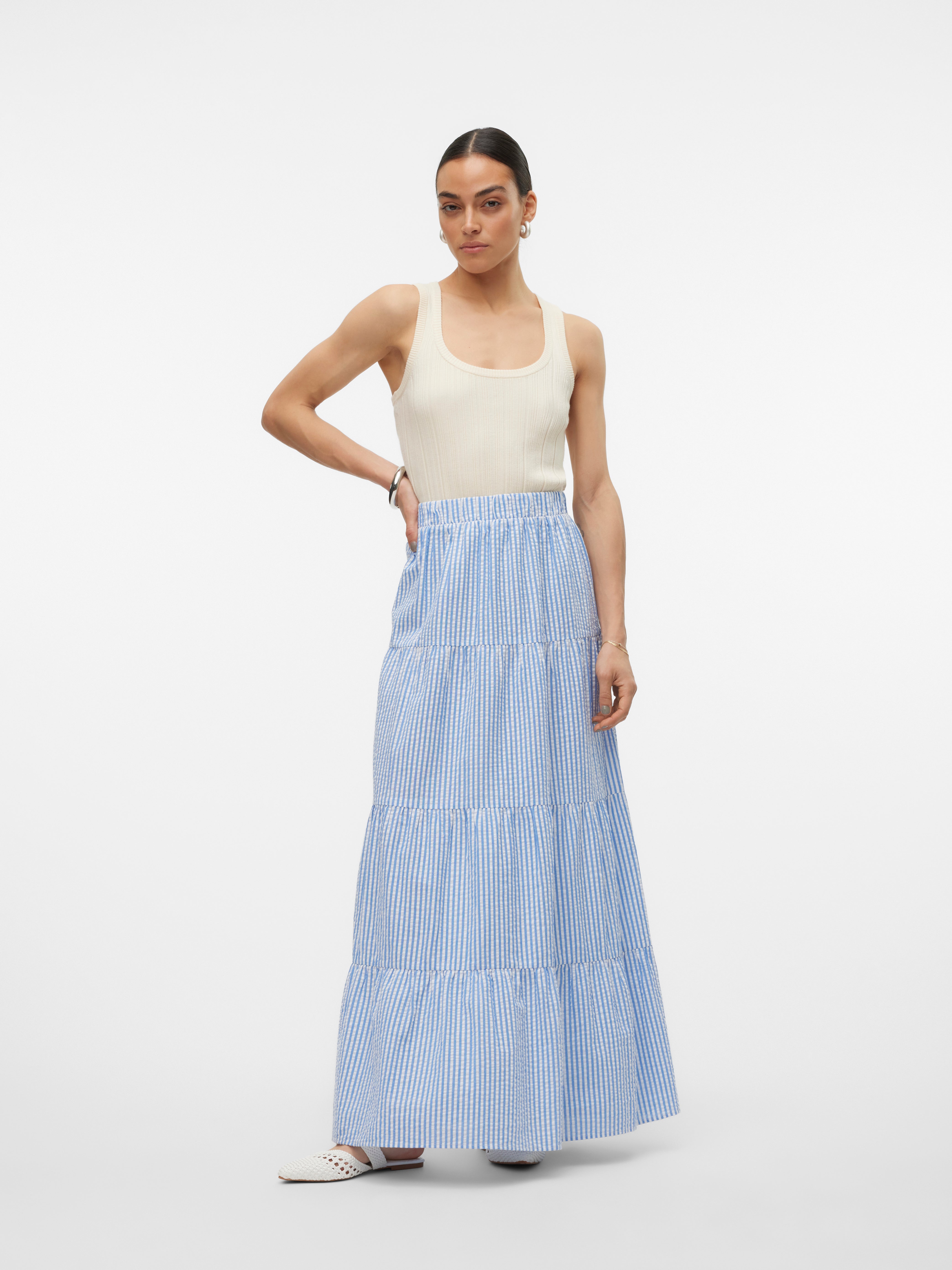 VMMOLLY Hohe Taille Langer Rock | Mittelblau | Vero Moda® 