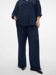 Vero Moda VMCEMMA Wysoki stan Spodnie -Navy Blazer - 10316427
