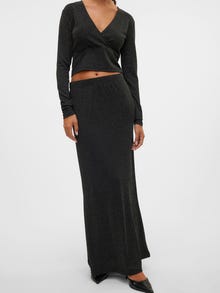 Vero Moda VMKANVA Mid waist Long Skirt -Black - 10316739