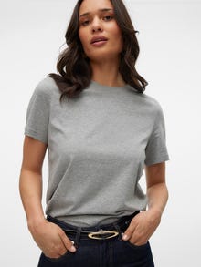 Vero Moda VMPAULINA T-Shirt -Light Grey Melange - 10316991