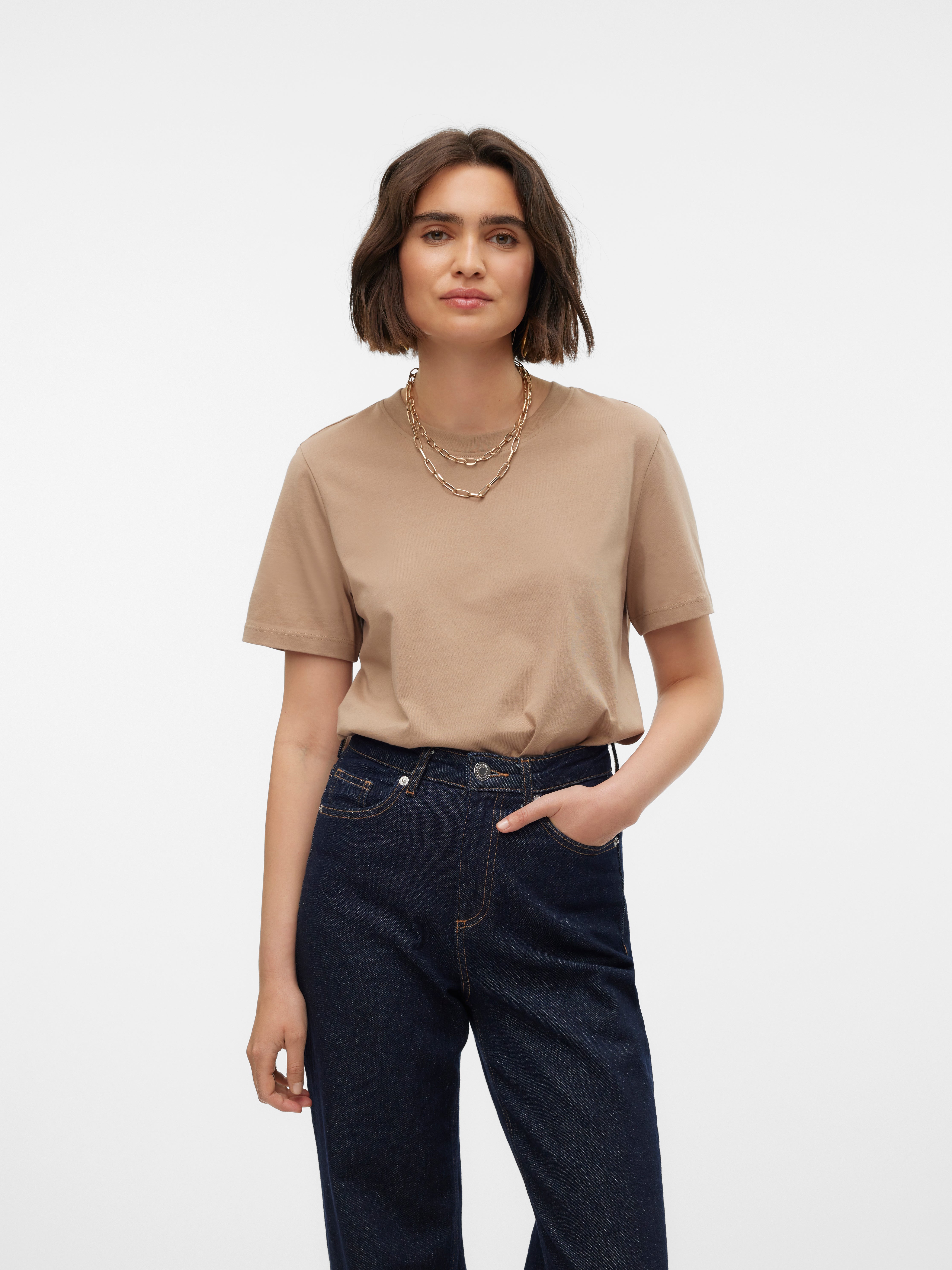 VMPAULINA T-Shirt | Light Brown | Vero Moda®