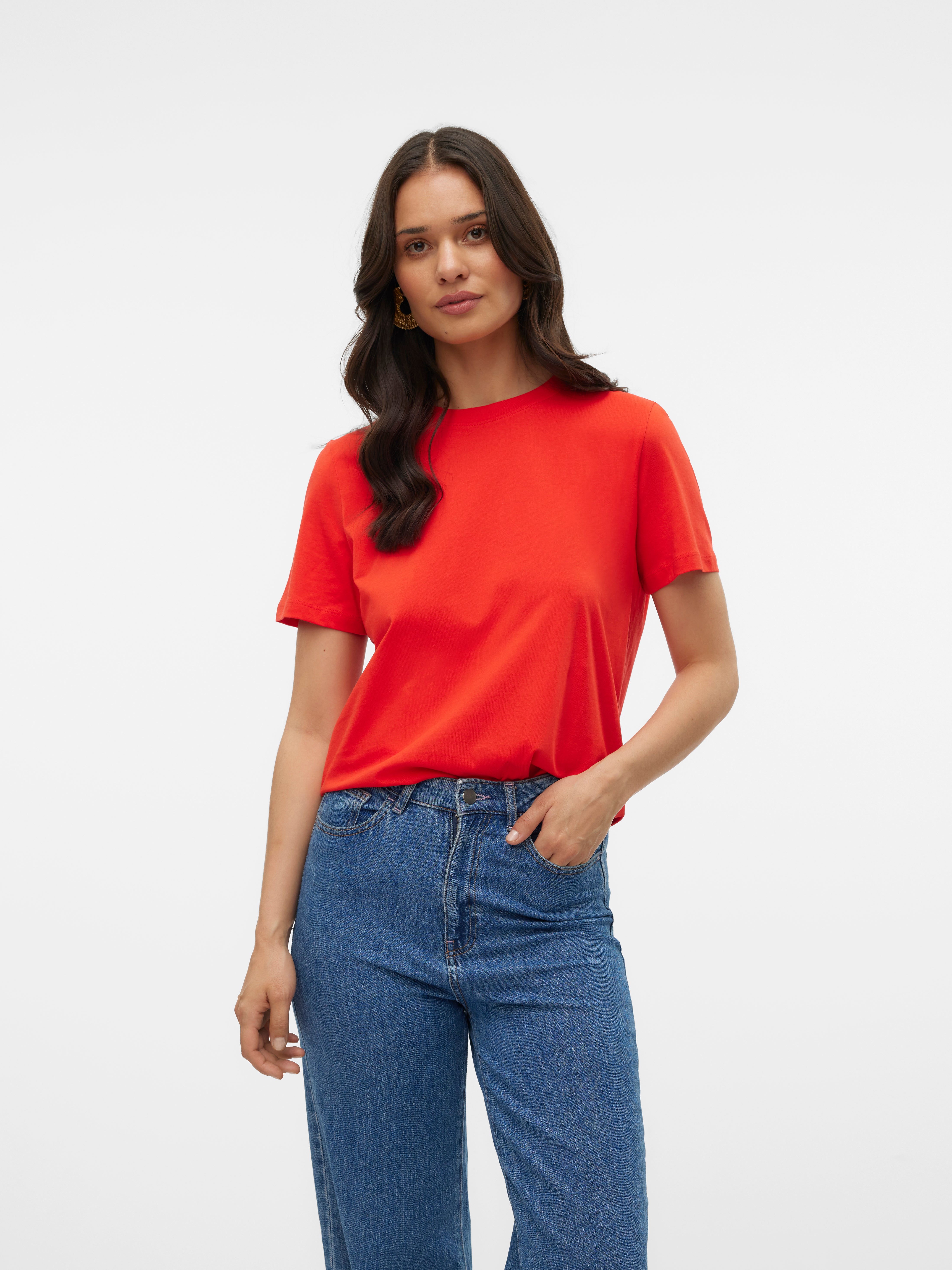 VMPAULINA T-Shirt | Dunkelrot | Vero Moda®