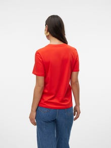 Vero Moda VMPAULINA T-skjorte -Flame Scarlet - 10316991