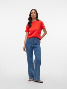 Vero Moda VMPAULINA T-skjorte -Flame Scarlet - 10316991