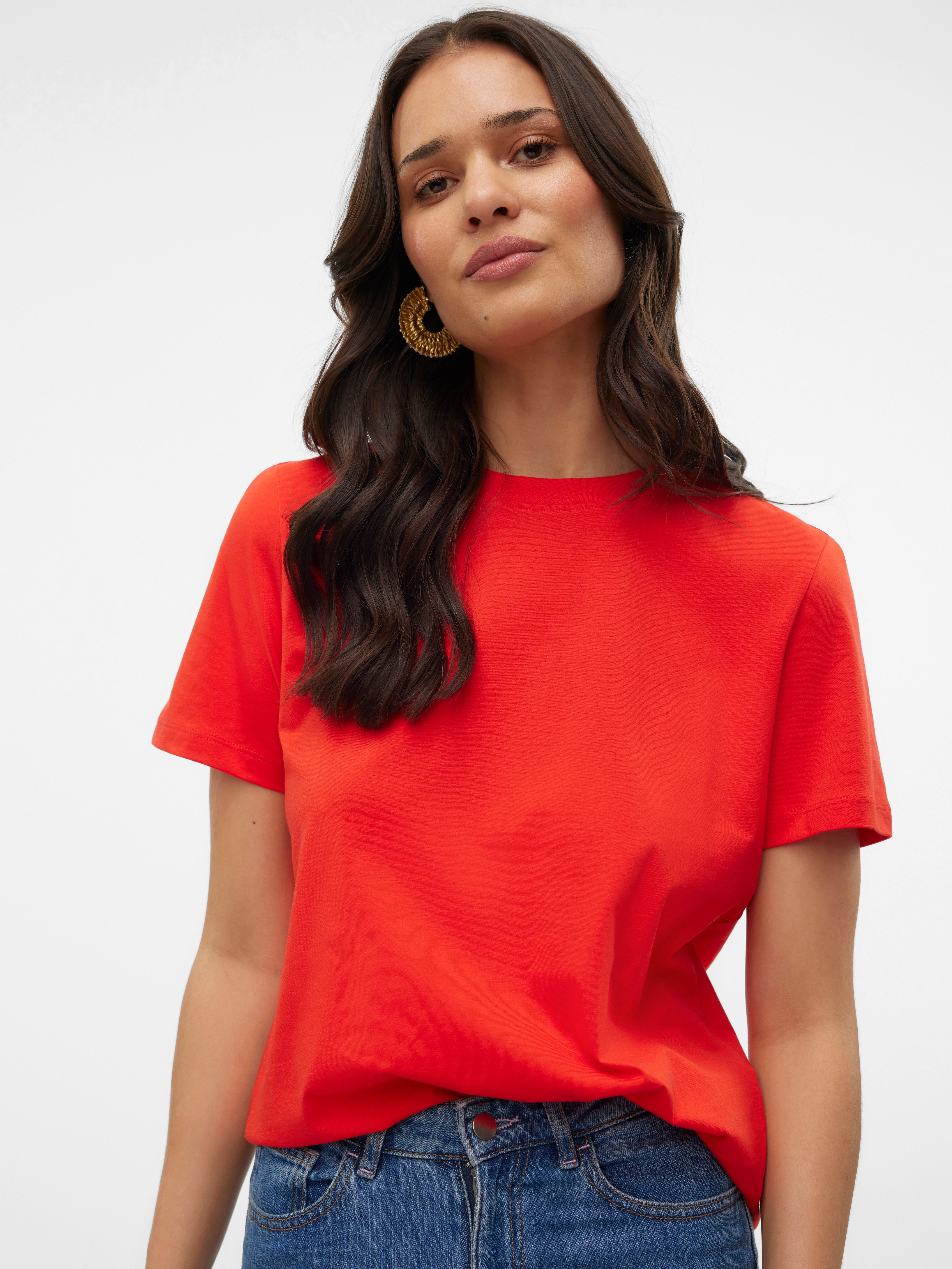 VMPAULINA T-Shirt | Dunkelrot | Vero Moda®