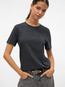 Vero Moda VMPAULINA T-Shirt -Dark Grey Melange - 10316991