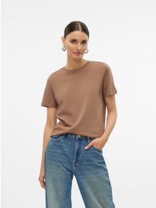Vero Moda VMPAULINA T-Shirt -Brown Lentil - 10316991