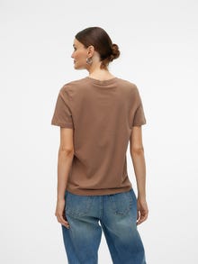 Vero Moda VMPAULINA T-Shirt -Brown Lentil - 10316991