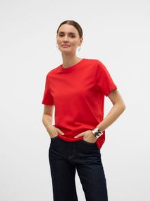 Vero Moda VMPAULINA T-shirts -High Risk Red - 10316991