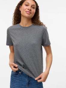 Vero Moda VMPAULINA T-Shirt -Medium Grey Melange - 10316991