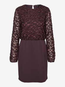 Vero Moda VMELGA Kort kjole -Plum Perfect - 10317048