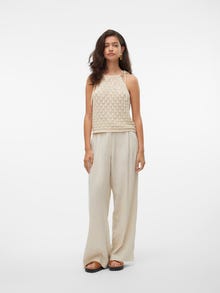 Vero Moda VMLINN High waist Trousers -Oatmeal - 10317050