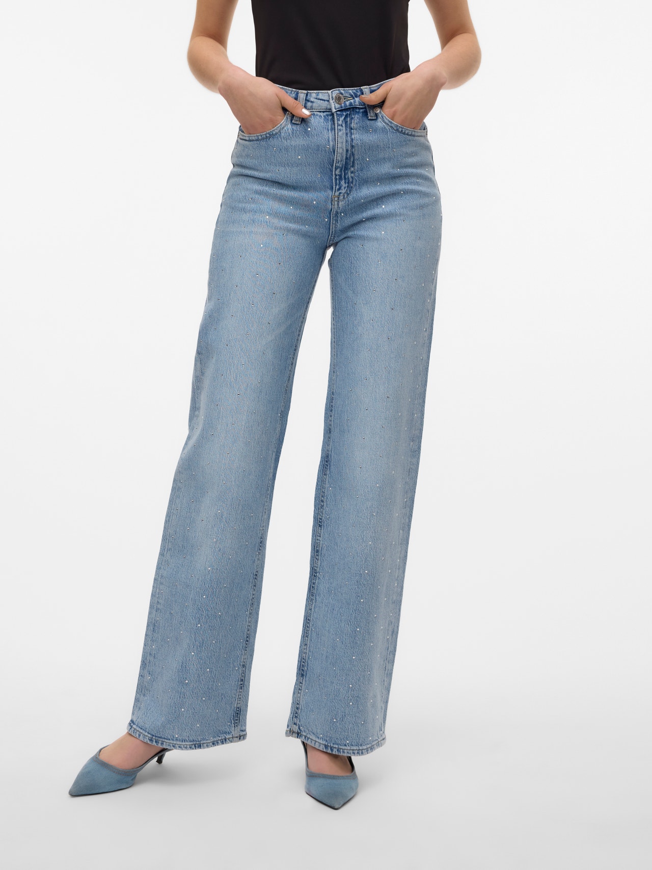 Vero Moda VMTESSA Wide Fit Jeans -Light Blue Denim - 10317101