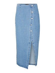 Vero Moda VMABBIGAIL Høj talje Lang nederdel -Medium Blue Denim - 10317286