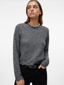 Vero Moda VMHEARTS Sweter -Dark Grey Melange - 10317287