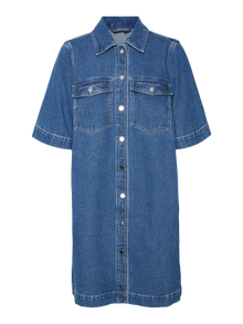Vero Moda VMFENJA Kurzes Kleid -Dark Blue Denim - 10317552