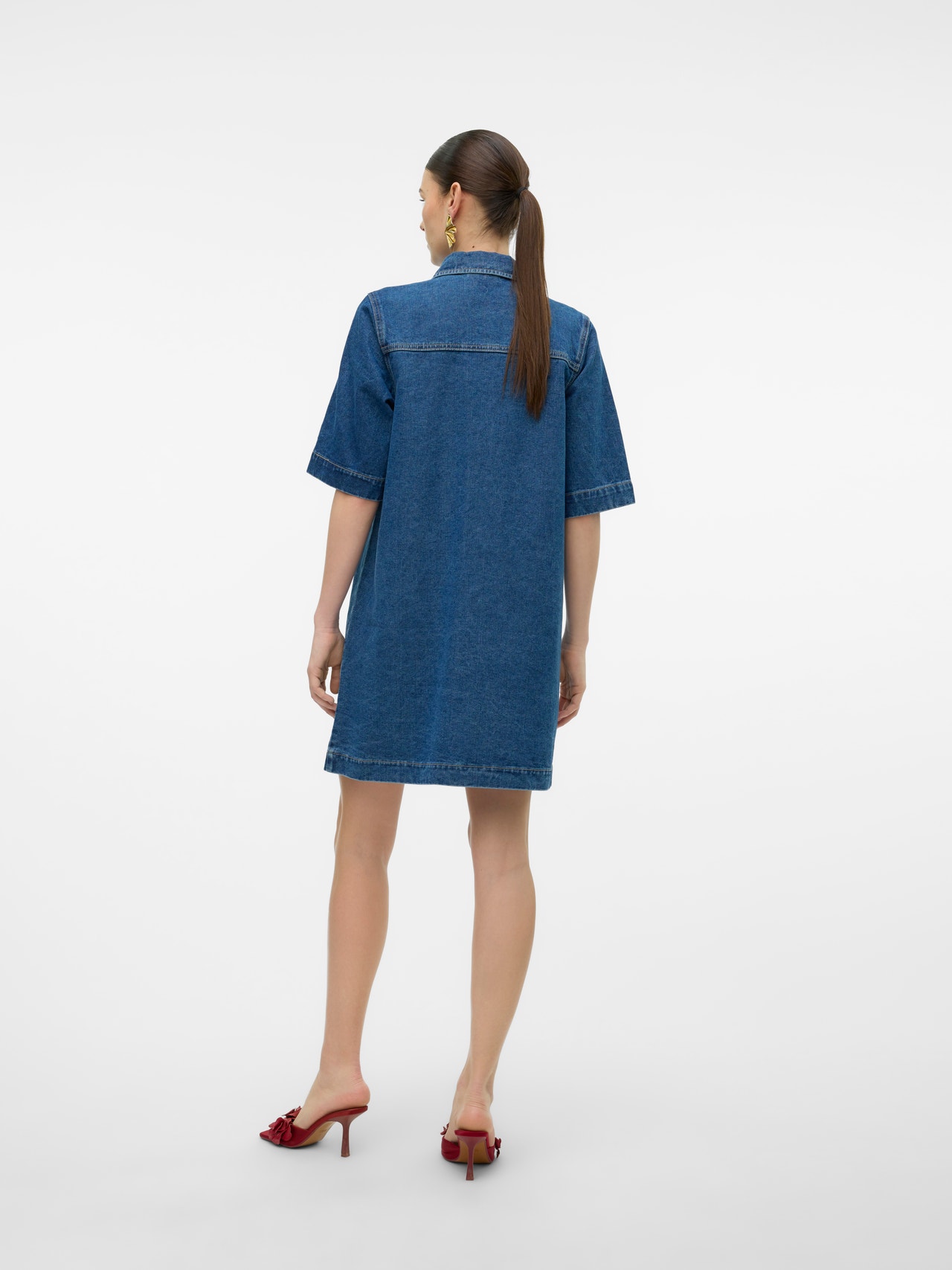 Vero Moda VMFENJA Kort kjole -Dark Blue Denim - 10317552