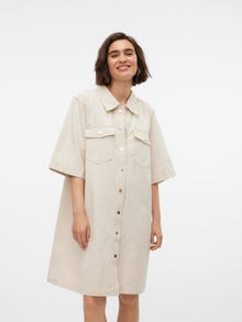 Vero Moda VMFENJA Kort kjole -Ecru - 10317552