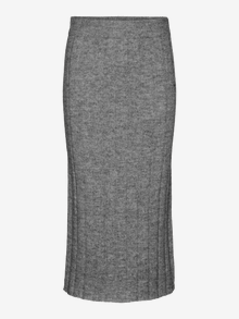 Vero Moda VMWILLA Hög midja Midikjol -Medium Grey Melange - 10317730