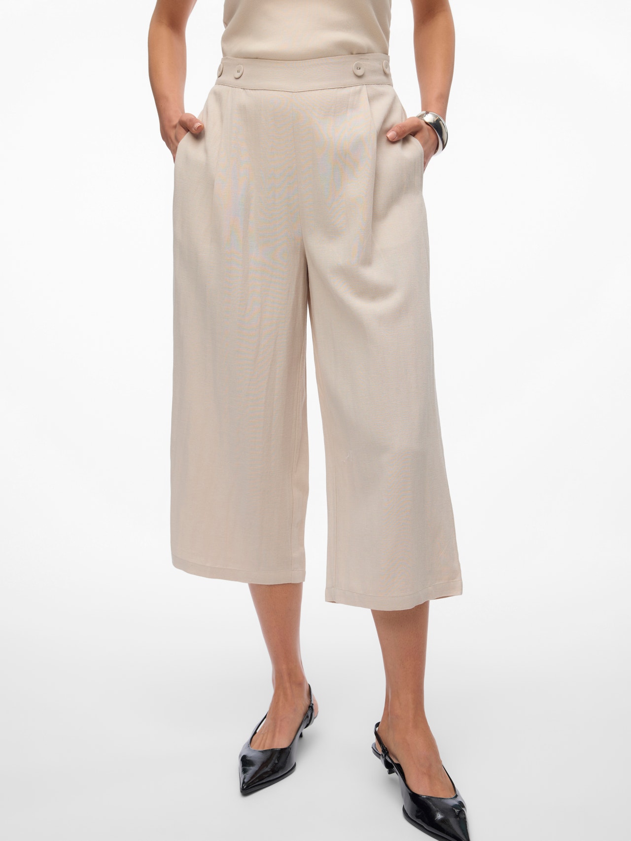 Vero Moda VMGISELLE Trousers -Silver Lining - 10317815