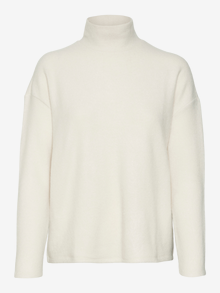 Vero Moda Ruumikas lõige Kõrge kaelus Langetatud õlaosa Top -Oatmeal - 10317856