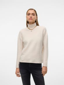 Vero Moda Ruumikas lõige Kõrge kaelus Langetatud õlaosa Top -Oatmeal - 10317856