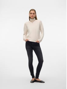 Vero Moda Ruumikas lõige Kõrge kaelus Langetatud õlaosa Top -Oatmeal - 10317856