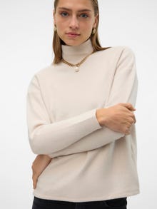 Vero Moda Ruumikas lõige Kõrge kaelus Langetatud õlaosa Top -Oatmeal - 10317856