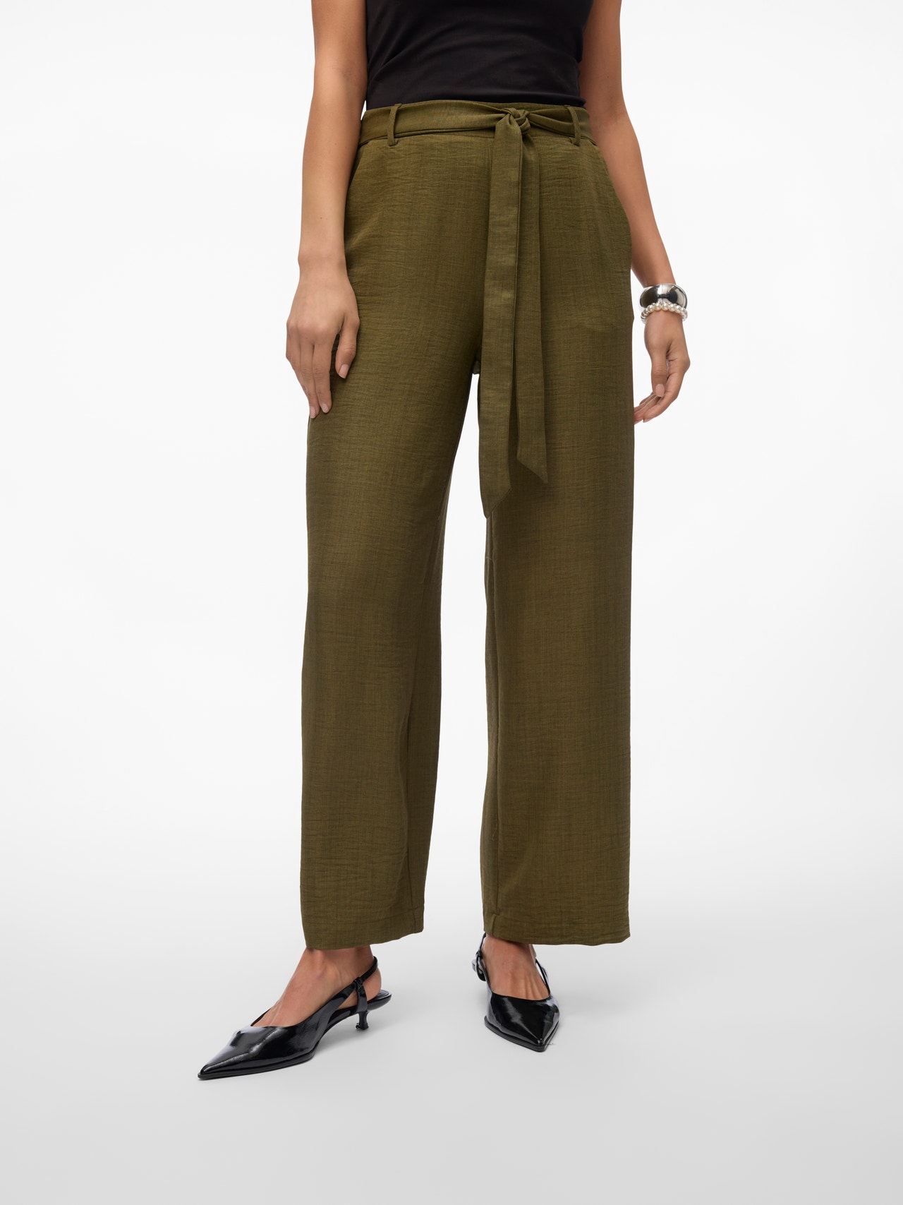 Vero Moda VMMELONY High waist Trousers -Ivy Green - 10318004