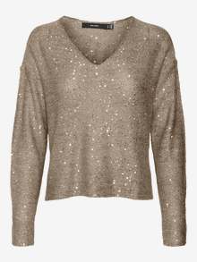 Vero Moda VMLEILANI Sweter -Silver Mink - 10318223