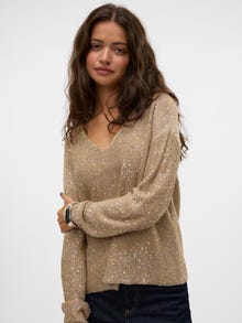 Vero Moda VMLEILANI Sweter -Silver Mink - 10318223