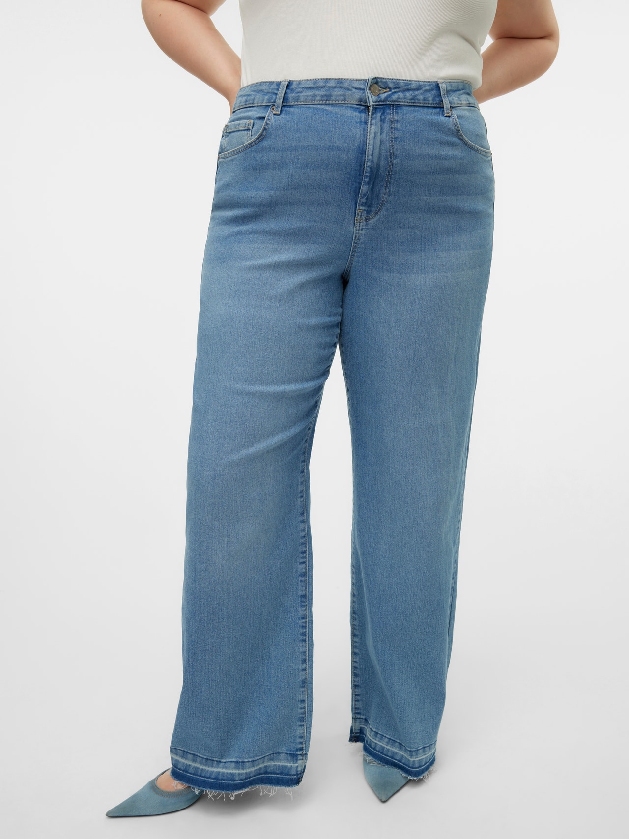 Vero Moda VMCKATHY High rise Loose Fit Jeans -Light Blue Denim - 10318375