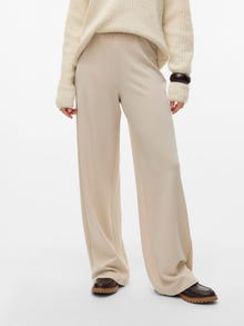 Vero Moda VMBERLIN Medelhög midja Byxor -Pumice Stone - 10318454