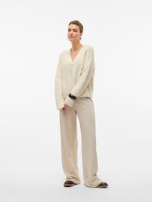 Vero Moda VMBERLIN Medelhög midja Byxor -Pumice Stone - 10318454