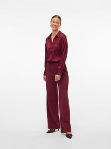 Vero Moda VMBERLIN Mid waist Broek -Tawny Port - 10318454