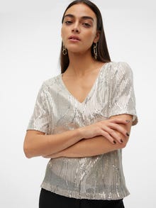 Vero Moda VMELLEN Top -Pumice Stone - 10319014