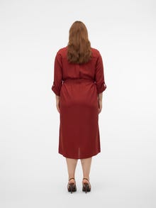 Vero Moda VMBUMPY Sukienka midi -Fired Brick - 10319341